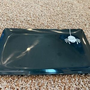 Black Rectangular Tray with Spider Design